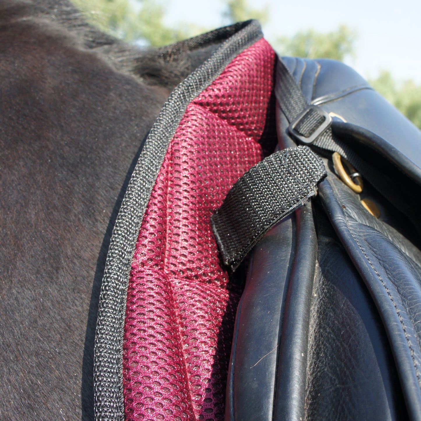 Air Flow Luxury Saddle Pad - Burgundy